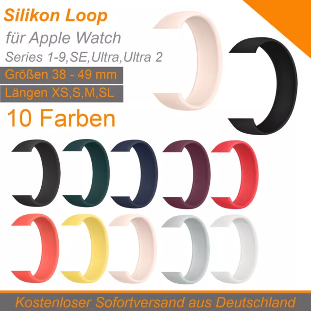 SOLO LOOP Silikon Sport Armband für Apple Watch Series 1 - 9 , SE + Ultra