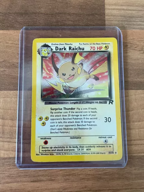 Dark Raichu 83/82 Holo - Team Rocket - WOTC - Muy Buen Estado