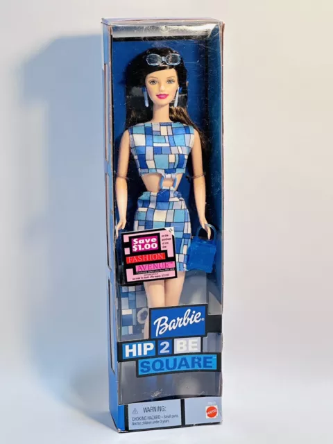 Mattel 2000 Hip 2 Be Square Brunette In Blue Barbie Doll #28315 new in the box
