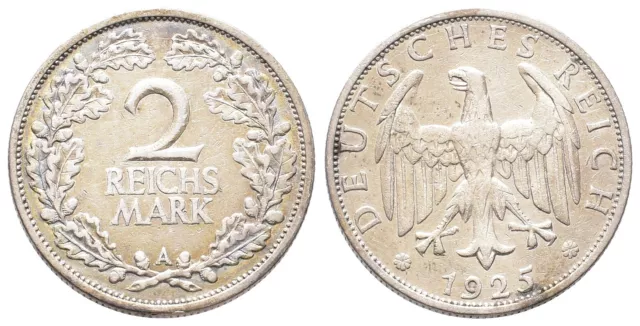 Weimarer Republik, 2 Mark 1925 A, Silber Reichsmark