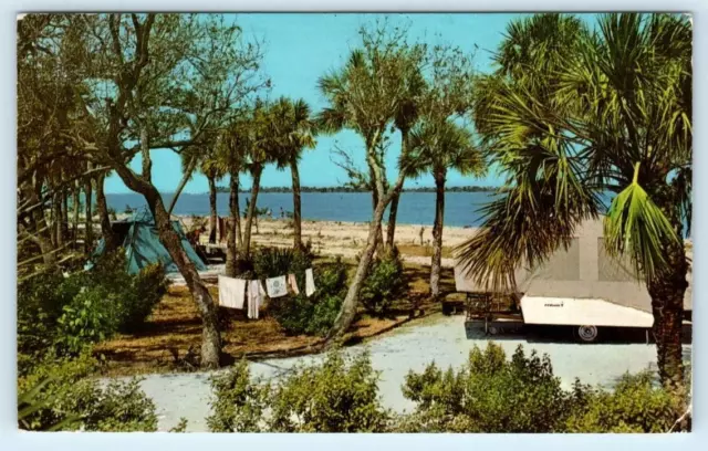 PINELLAS COUNTY, FL ~ Tent,Tent Trailer FORT DeSOTO PARK Campers Area Postcard
