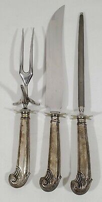 Vintage JA Henckels Germany Formal Knife Fork Sharpener Set Sterling Silver