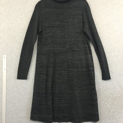 Apt 9 Dress Womens Large Black Gray Sweater Dress Mock Turtle Neck