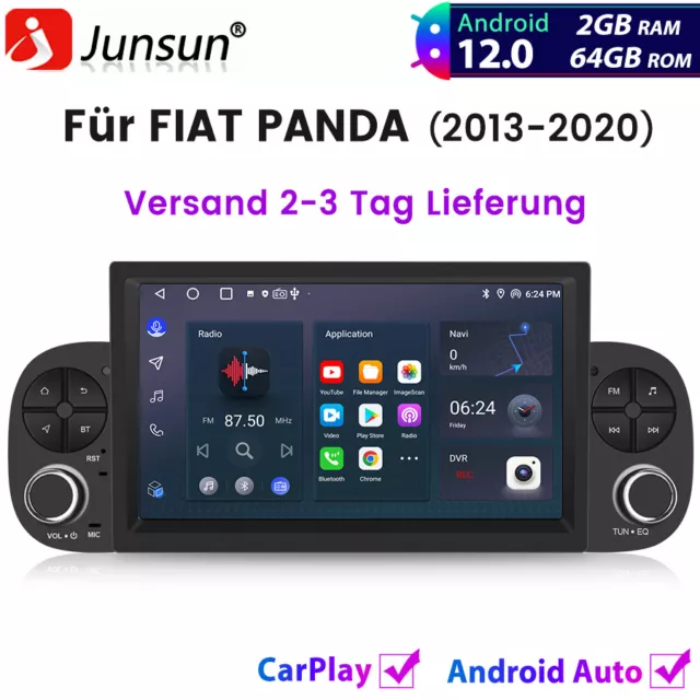 Radio de coche Android para Fiat Panda 2013-2020 2+64 GB Carplay GPS NAVEGACIÓN BT WIFI DAB+