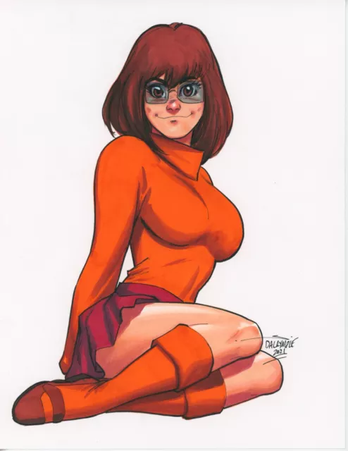 Velma Scooby Doo mystery comic art sexy horror 11x17 cartoon print Dan  DeMille