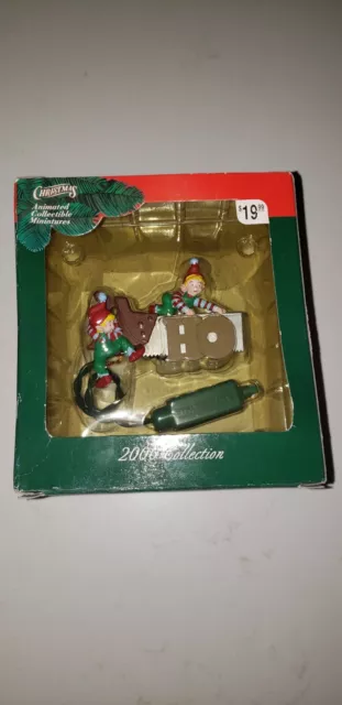 Sears Craftsman Miniature Hand Saw Animated Ornament Vintage 2000 Mr. Christmas