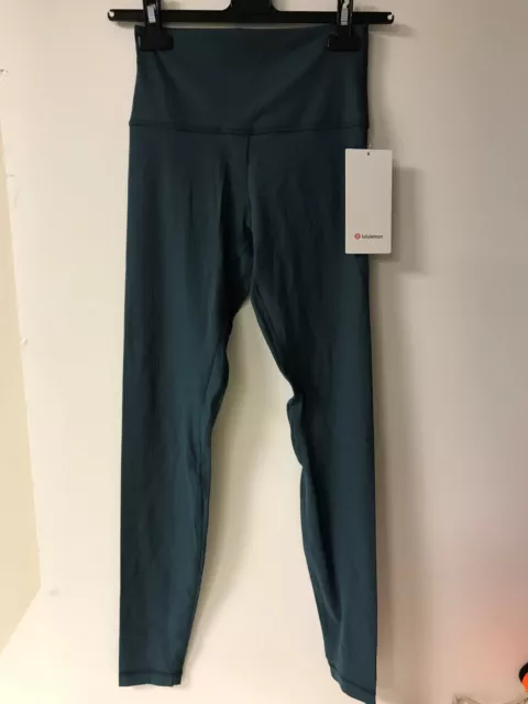 LULULEMON ALIGN RIBBED HR pant 28 green size 6 (UK size 10) £45.00 -  PicClick UK