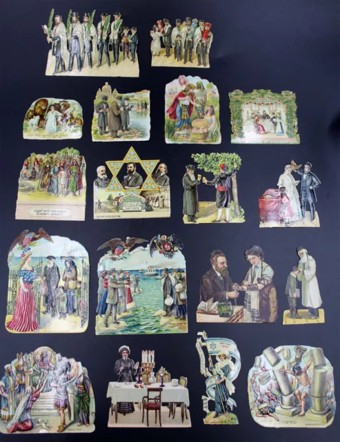 aussergewöhnlich schönes Konvolut 18 Oblaten Juden, Judaica 1900 geprägt
