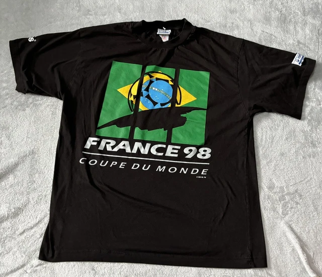 ADIDAS TSHIRT UK size L France 98 Brazil Retro tshire Coupe Du