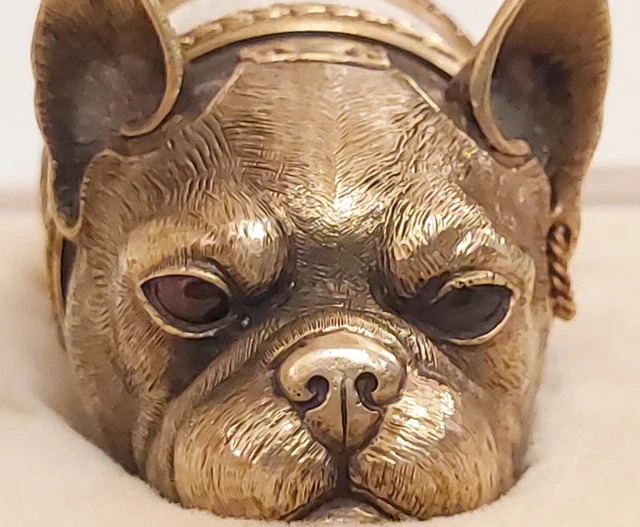 Antique Authentic Faberge Russian Imperial Silver Enamel Diamonds Rubies Dog Box Antique Authentic Faberge Russian Imperial Silver Enamel Diamonds Rubies Dog Box