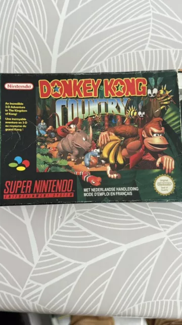 Jeu Game Donkey Kong Country Super Nintendo Nes Vintage Boite Box Vintage Retro