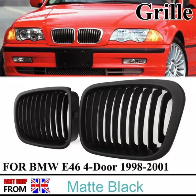 BMW 3 E46 2001-2005 Front Kidney Grille Passenger Side Black/ Chrome 4 –