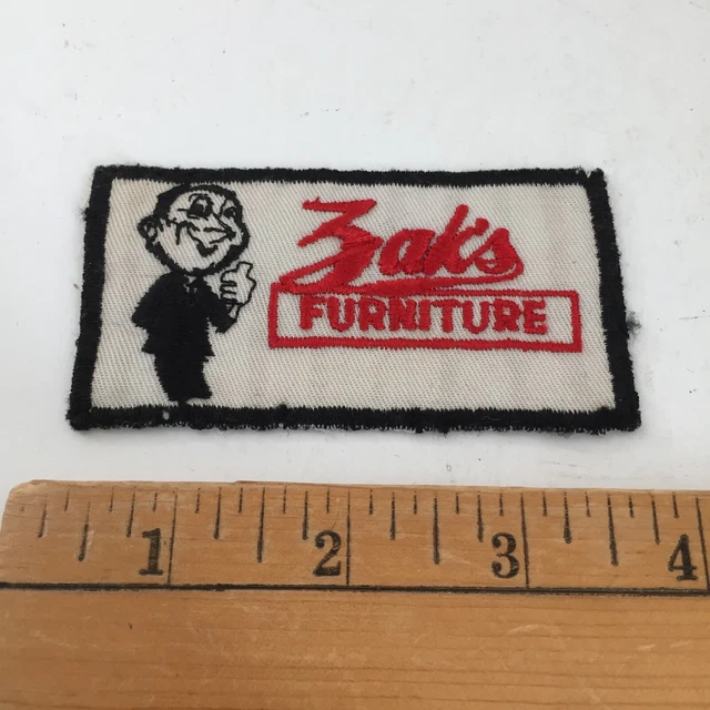 VINTAGE ZAK'S FURNITURE Employee Patch 1980's Furniture store Johnson