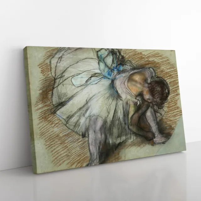 Ballet Ballerina Dancer Tying Her Slipper Vol.3 Edgar Degas Canvas Wall Art