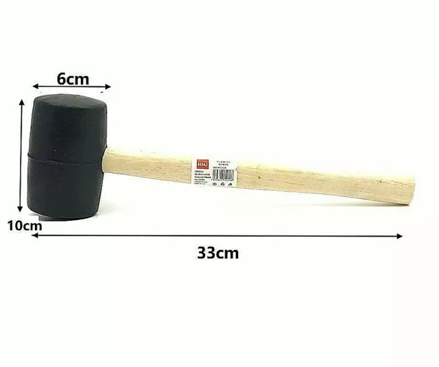 Marteau Maillet Tête en Caoutchouc Manche Bois 750 Gr Carrelage Rôles Tapis Hmj