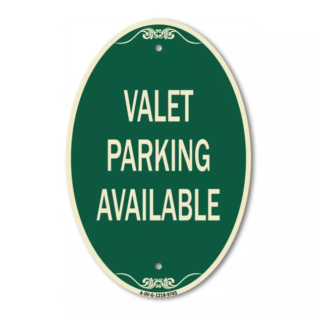 Designer Series Oval - Valet Parking Available Green & Tan Heavy-Gauge Aluminum