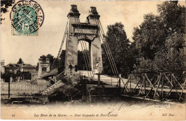 CPA Creteil suspension bridge of port FRANCE (1339362)