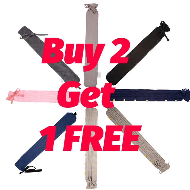 Buy 2 Get 1 Free!! Long 2L Hot Water Bottle With Luxorious Covers! Fur Knit Cord