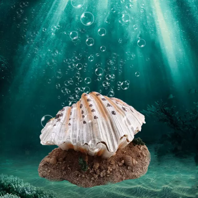 Nuevo tanque de peces acuario almeja cáscara de perlas decoración aire piedra tanque de peces burbuja piedra
