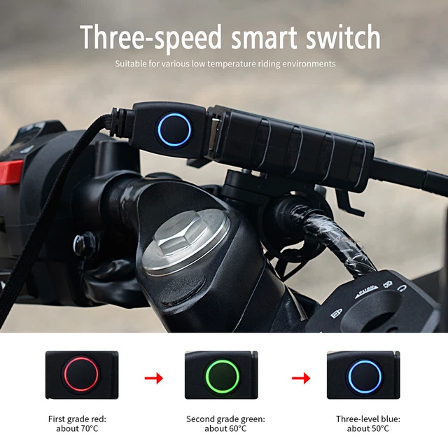 Handlebar Heating Warmer Cover 5V USB Motorcycle Heated Pads Hand Grips Non-slip