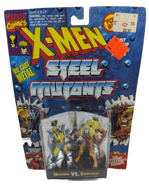 VTG X-Men Steel Mutants Wolverine vs. Sabretooth Toy Biz 1994 Die Cast NIB
