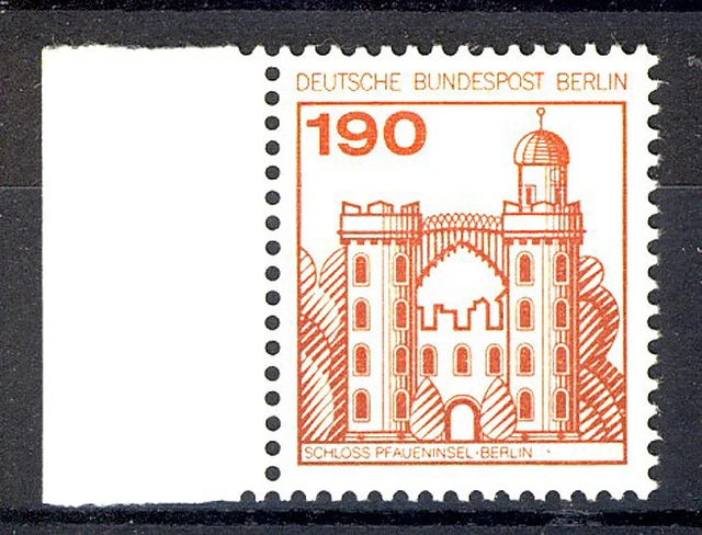 539 Burgen u.Schl. 190 Pf Seitenrand li. ** postfrisch