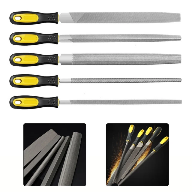 Ergonomisches Design für bequemen Griff 5-teiliges feinzahniges Metallfeilen-Se