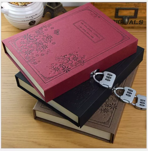 144Sheets Vintage Book Journal Diary Sketch-book Notebook with Case and Lock