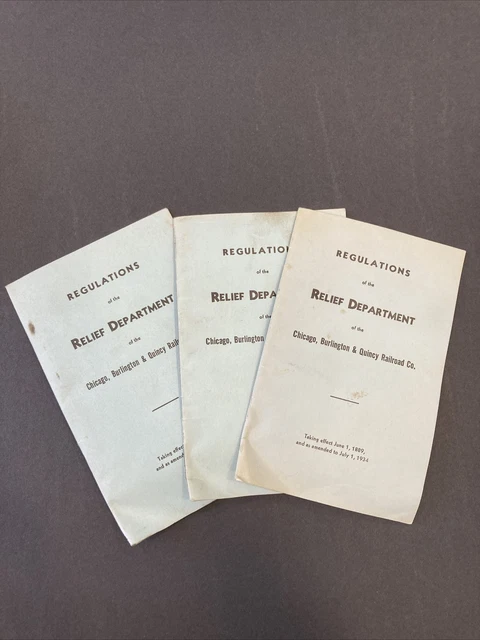 1934 Chicago, Burlington, Quincy Railroad Regulations Of The Relief Department