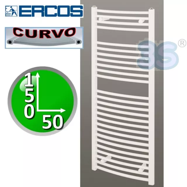 Scaldasalviette CURVO bianco TEKNO Ercos cm 150x50 interasse 45