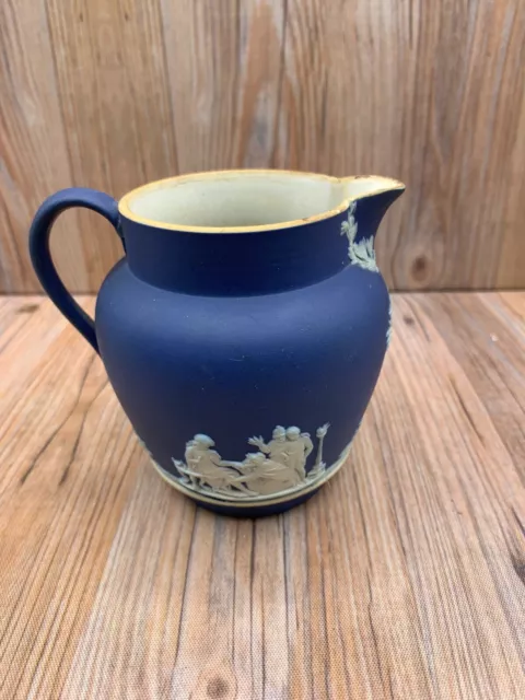 Wedgwood Cobalt Blue Jasperware Greeks Vintage Creamer Pitcher