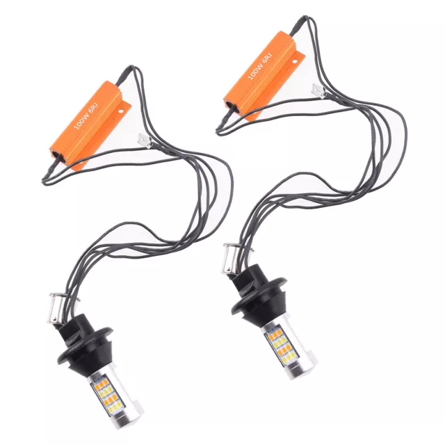 Paar 1156 LED BA15S P21 Canbus Auto Tagfahrlicht Blinker Lampe Gelb Weiß Licht