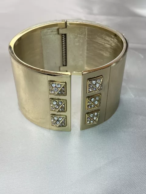 NEW Victoria's Secret Scandalous Cuff Gold Tone Bracelet w/ Clear Rhinestones