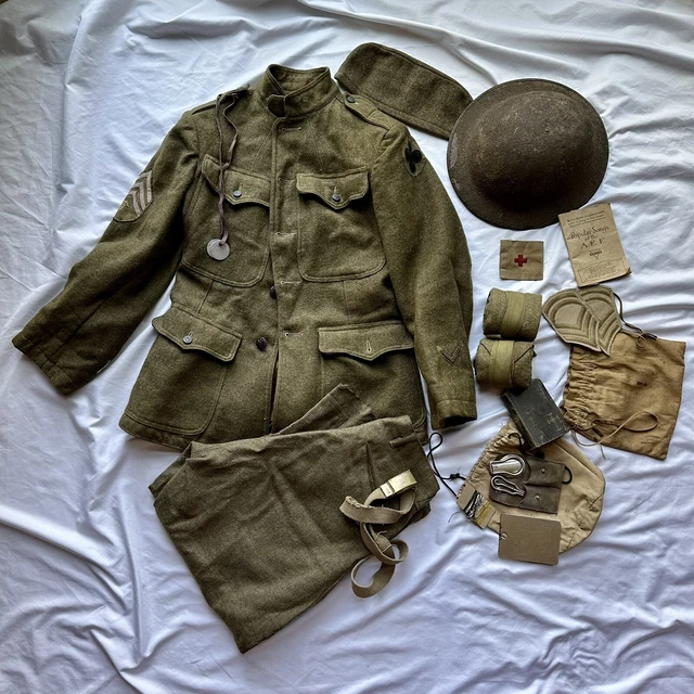 Ww1 us army 88th div named medic grouping uniform helmet etc 941 03