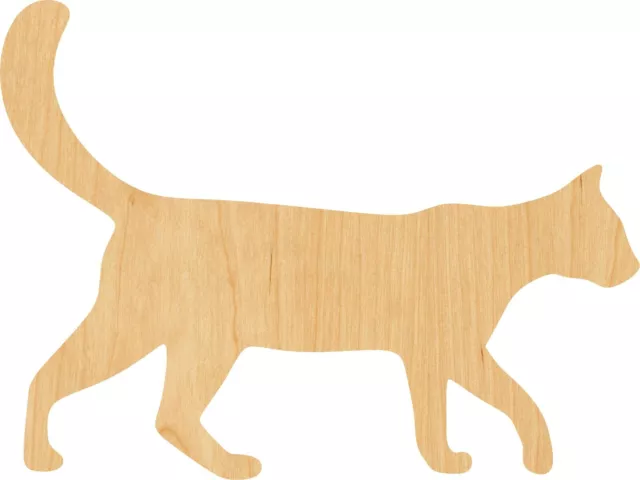 Cat Laser Cut Out Wood Shape Craft Supply - Woodcraft Cutout