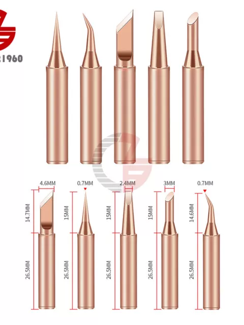 5Pcs Solder Screwdriver Iron Tip 900M-T for 936 Soldering Station Tool Set New