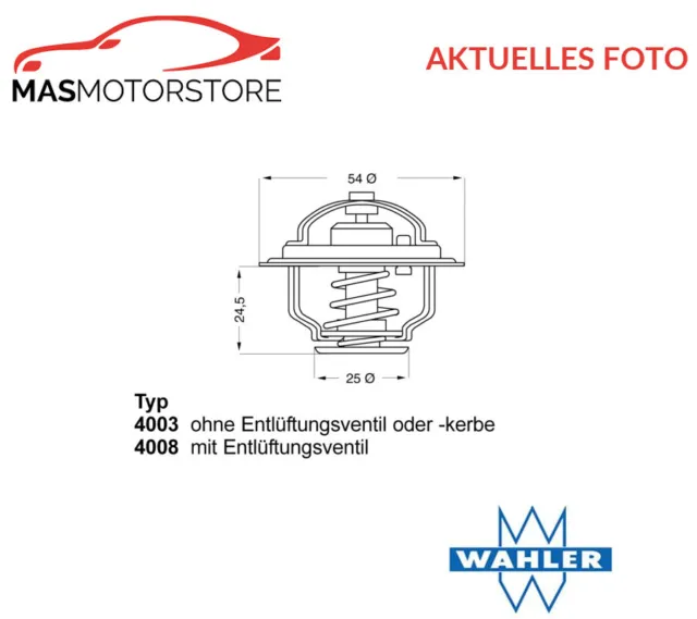 Kühlflüssigkeit Kühler Thermostat Wahler 400879D P Neu Oe Qualität