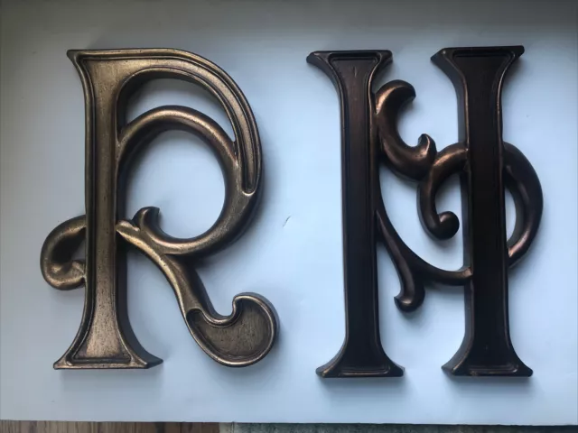 R H Large Wood-look Resin  Letters Alphabet Wall Hanging  Home Decor 14 1/2”