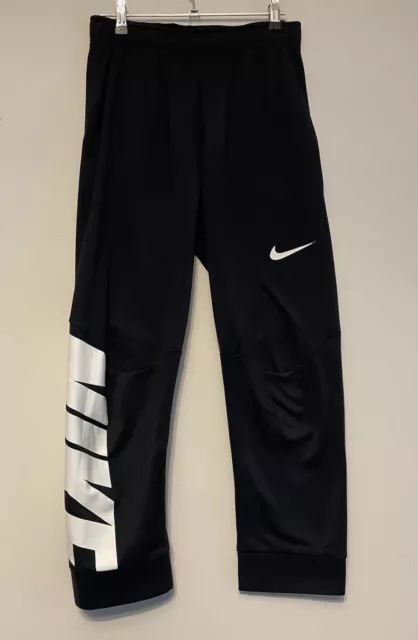 Nike Kids Boys Tracksuit Pants Youth Size L Black Logo Jogger Dri-Fit