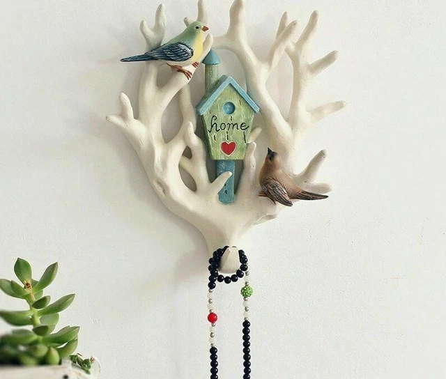 Home Decoration Accesory Wall Mounted Hanging Hook Birdhouse Horn Beautiful Rack