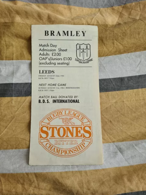 Bramley vs. Leeds - 22/8/1986