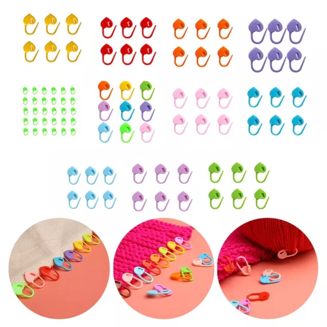 100 STCK. Kunststoff Stichhalter Marker zum Häkeln Stricken verschiedene Farben
