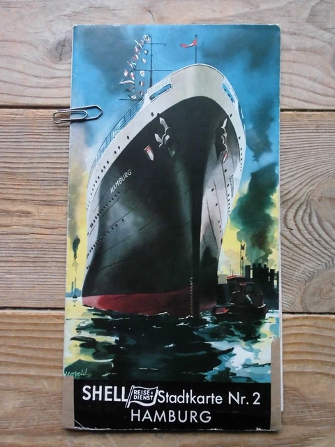Hamburg SHELL Stadtkarte 2.WK  Landkarte ORIGINAL  Hamburg & Umland Reise Dienst