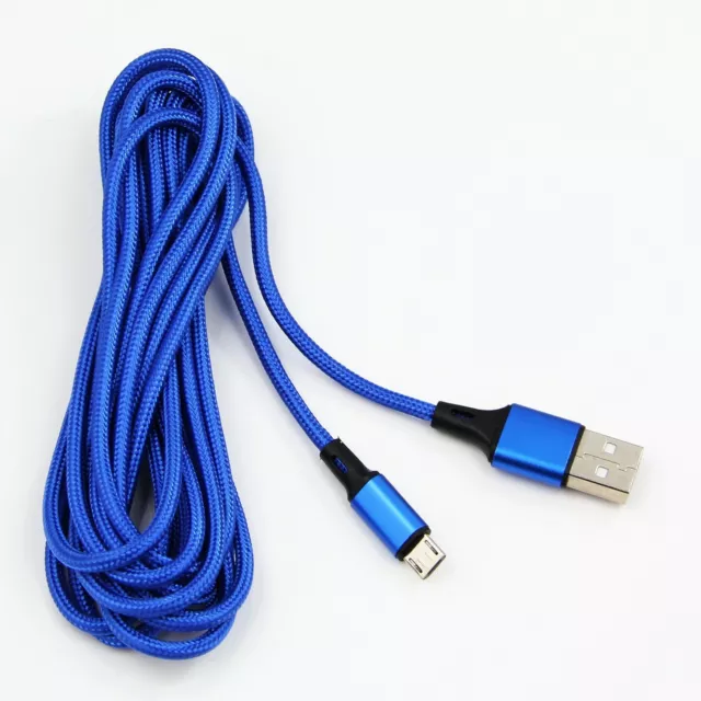 3 Metre Blue USB Charging Cable Lead for PlayStation 4 PS4 Controller Charger