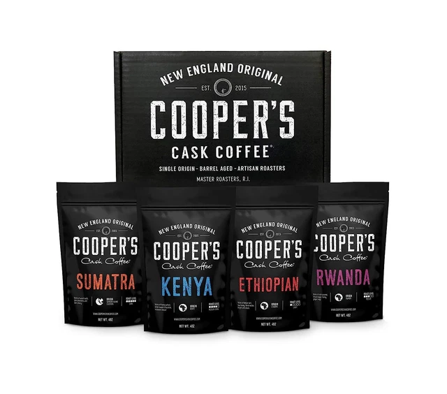 Gourmet Coffee Sampler Gift Box Set | 4 bags | 1lb Total | Sumatra...