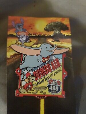 Disney Pin Dumbo Air Flying Elephant Timothy Mouse Travel Poster Slider LE 500