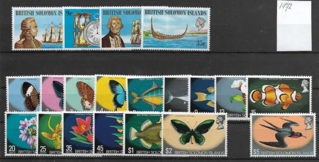 British  Solomon Islands  @ 1972, Butterflies, Fish, Flowers  Nice Priced @GB332