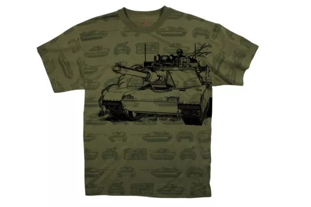 US Vintage Olive Drab Army M1 Tank T-Shirt Panzer Tanker shirt oliv XL XLarge