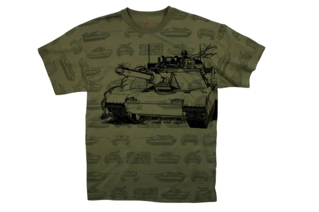 US Vintage Olive Drab Army M1 Tanker T-Shirt Panzer Tank shirt oliv XL XLarge