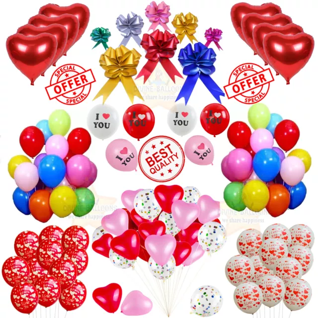 100 LOVE HEART SHAPE BALLOONS Wedding Party Romantic Baloon Birthday decoration